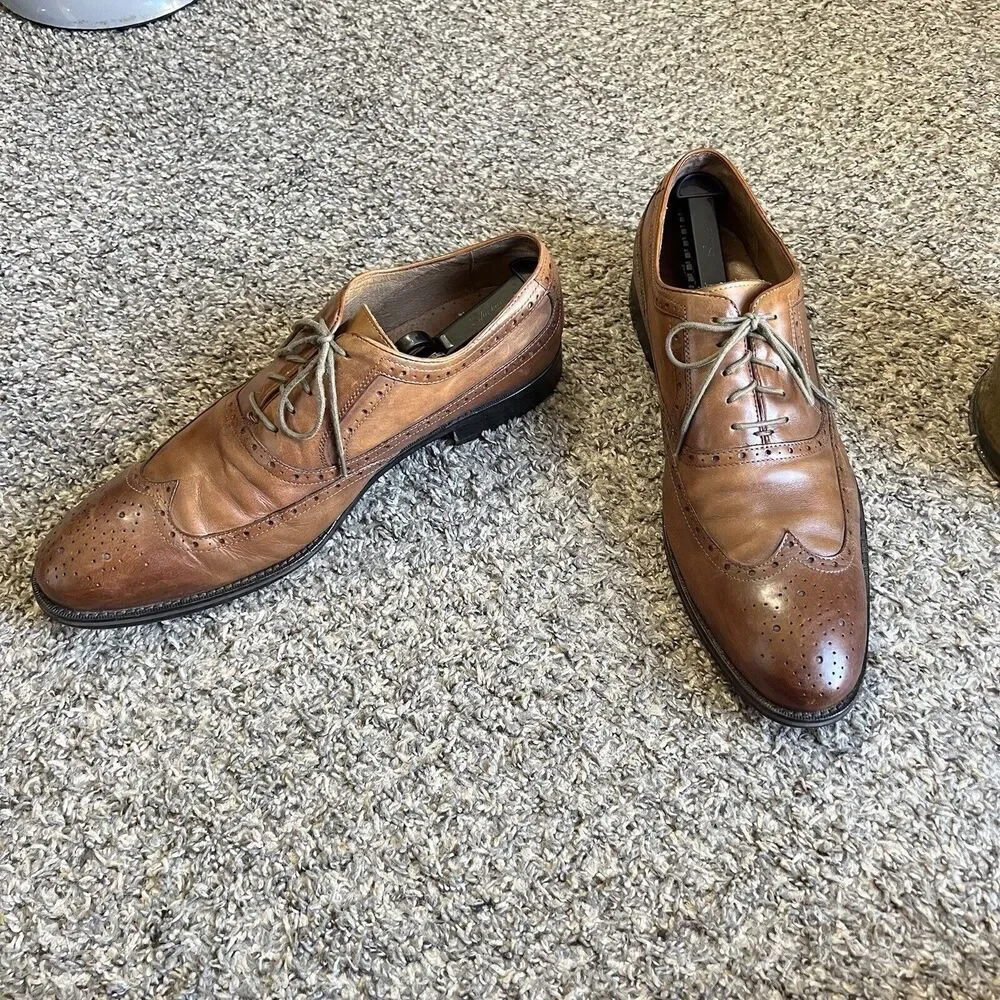 Johnston & Murphy Shoes Tyndall Wingtip Oxford Shoe Brown Leather Men’s 13 M
